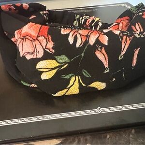 Floral Black Headband NWOT